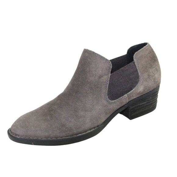 Born Dallia Charcoal Gray Leather Suede Slip On Ankle Boot Size 9 - Picture 6 of 9